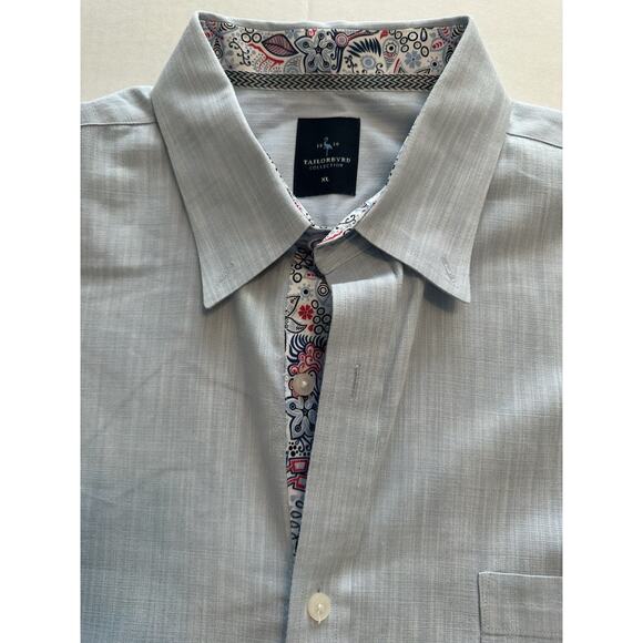 Tailorbyrd Collection Button Shirt Blue w/floral accent Cuff XL Long Sleeve - Picture 3 of 12